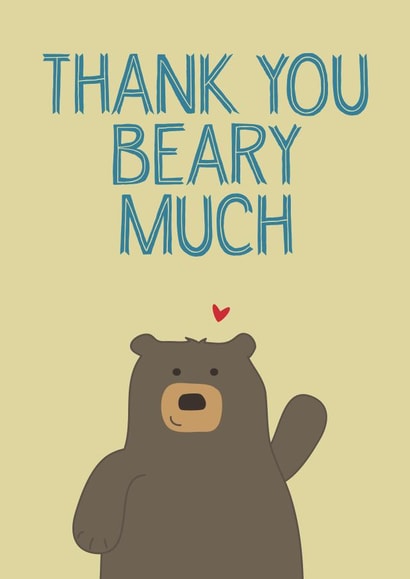 bear funny Thank You Card 3747 created by Wink Design - Michelle Roberts