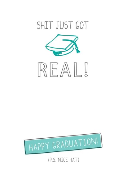 shit just Congratulations Card 4532 created by Prairie Chick Prints