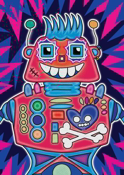 robot bday Birthday Card 27330 created by Manic Minotaur