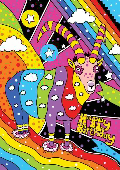 goat bday Birthday Card 5018 created by Manic Minotaur