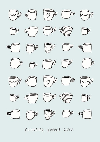 colouring coffee Just because Card 5121 created by Jenni Clowes