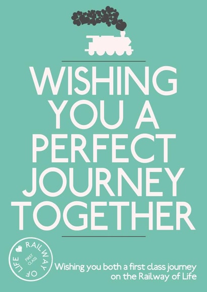 Wishing you a perfect journey together- train inspired wedding card created by Sarah Watts @2littleboys
