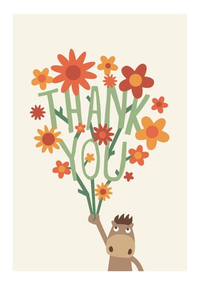 horse animal Thank You Card 5398 created by Roisin Cafferty