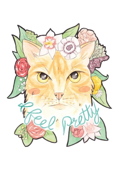 cat fluffy Just because... Card 5439 created by A Rose Cast