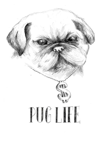 Pug Dog Just because... Card 27939 created by Gillian Maher