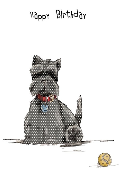 Happy Birthday Scottie Dog, illustrated by Amy Cockcroft created by Ryland Studios