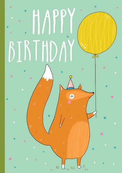 birthday fox Birthday Card 28041 created by Louise Wright