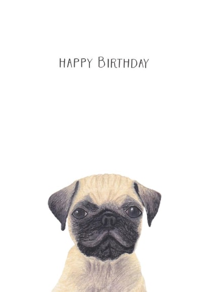Pug Dog Birthday Card 5573 created by Louise Jewell