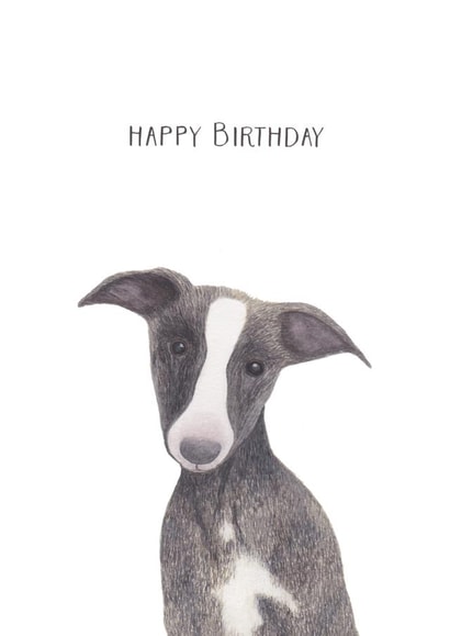 Whippet Dog Birthday Card 27933 created by Louise Jewell