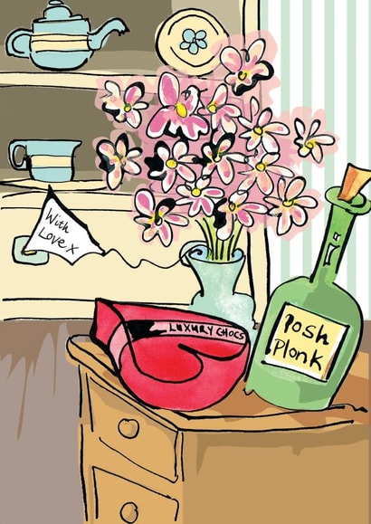 LOVE Thank you Thank You Card 22938 created by Higgledy Ink Illustration