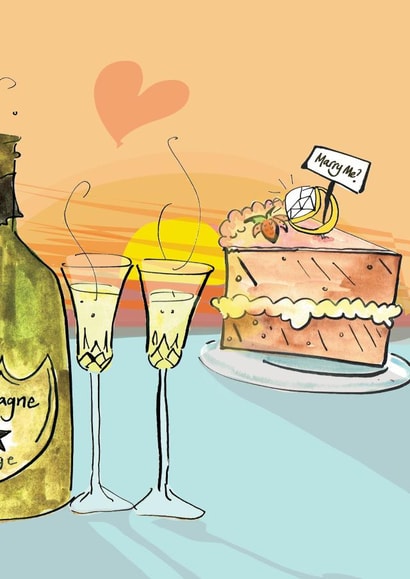 Engaged Congratulations Engagement and Marriage Card 22939 created by Higgledy Ink Illustration