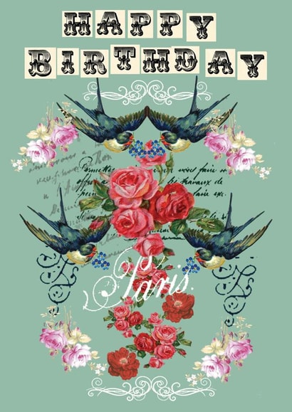 Birthday Victorian Birthday Card 5742 created by Simon Paulson