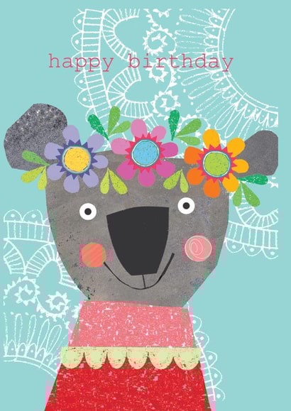 birthday card, happy birthday, koala, pretty and traditional created by Kali Stileman