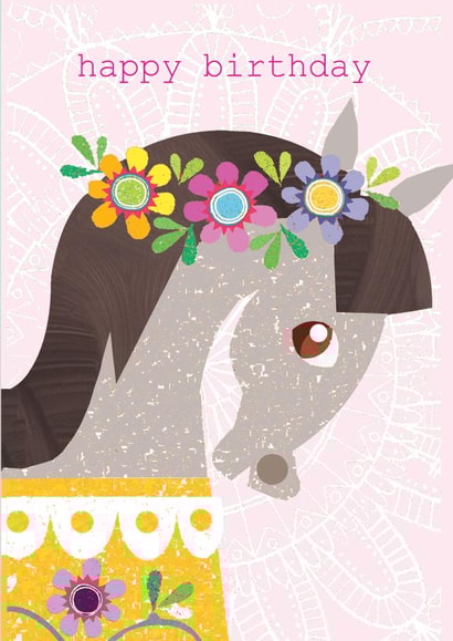 birthday card, happy birthday, horses, pretty and traditional created by Kali Stileman