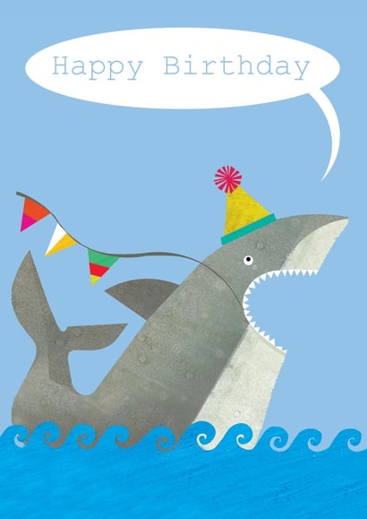 birthday card, happy birthday, shark, cute and funny | thortful
