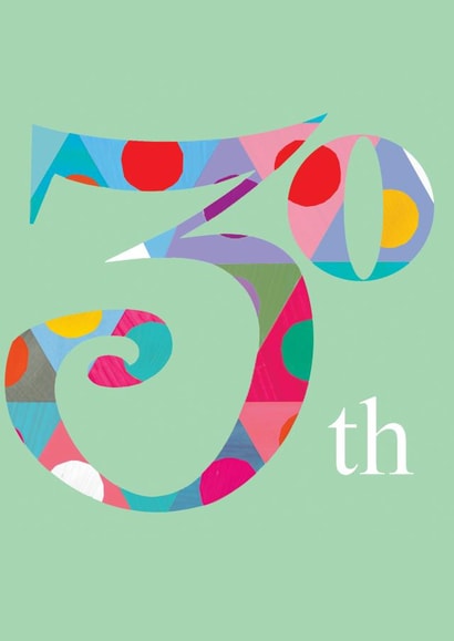 30th birthday card, 30th, milestone, cool and colourful created by Kali Stileman