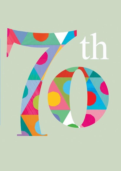 70th birthday card, 70th, milestone, cool and colourful created by Kali Stileman