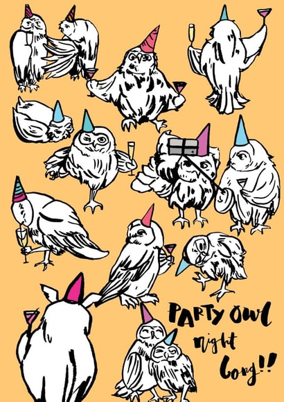 birthday owl Birthday Card 28172 created by Emily Hline Illustration