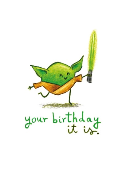 yoda happy Birthday Card 27200 created by Odd Socks