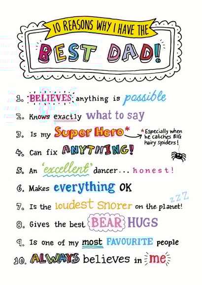 10 reasons why I have the best dad card created by Eskimo Kiss Designs