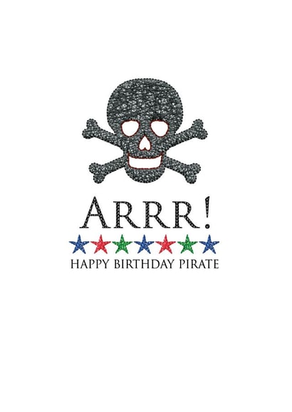 birthday pirate Birthday Card 5823 created by Gellie Design