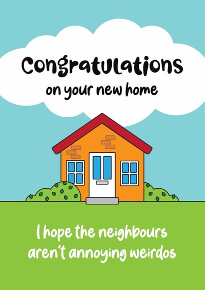 Funny New Home Card for friends, brother or sister created by Silly Prints