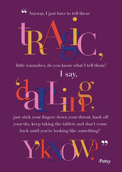 abfab absolutelyfabulous Just because... Card 26130 created by Henni Garfield