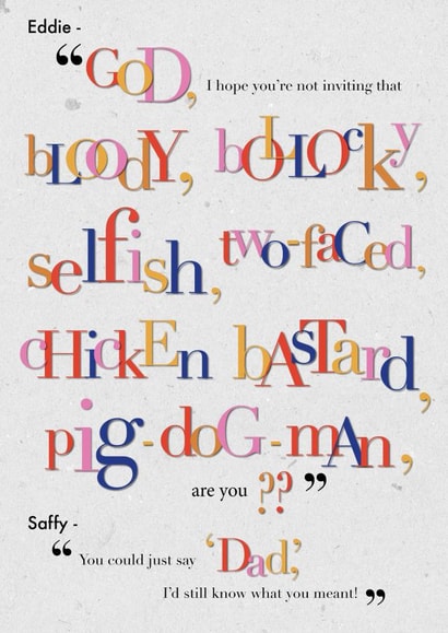 abfab absolutelyfabulous Just because... Card 26131 created by Henni Garfield