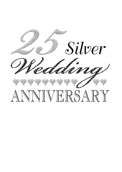 25th silver Anniversary Card 5825 created by Gellie Design