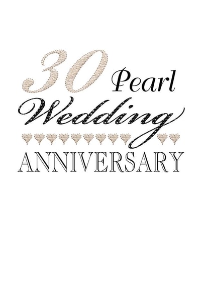 Classic Pearl Anniversary Card - 30 Years - 30 pearl Wedding Anniversary created by Gellie Design