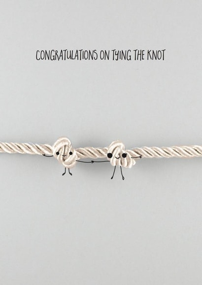Cute Knot Pun Wedding Card - Congratulations On Tying The Knot created by Yippea