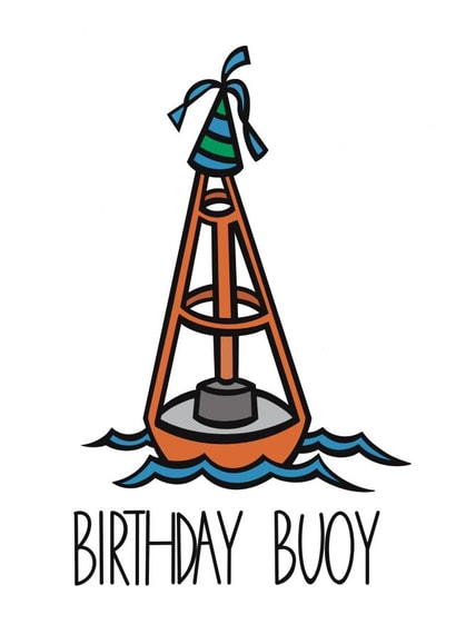 Birthday buoy nautical illustrated card created by Stonefoxes