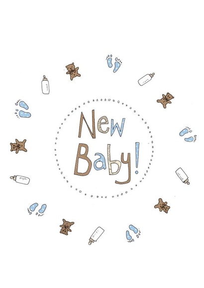 New Baby Boy  Card illustrated by Amy Cockcroft created by Ryland Studios