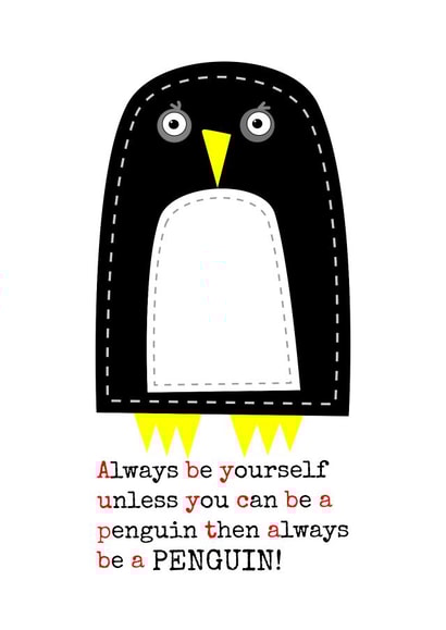 Penguin always Just because... Card 2603 created by Doodle Dot Design Co