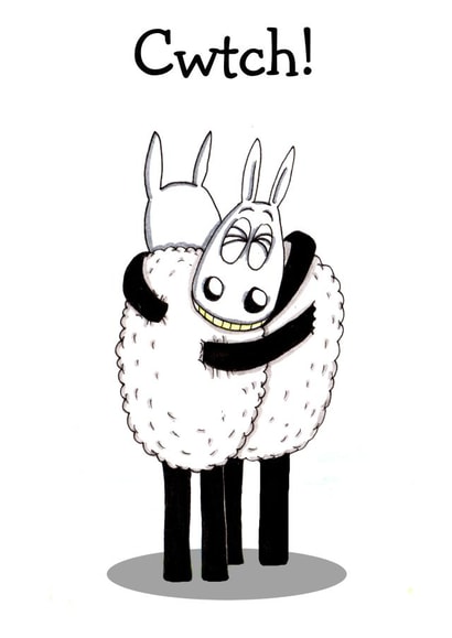 Cwtch greeting card Welsh card created by Eweniverse