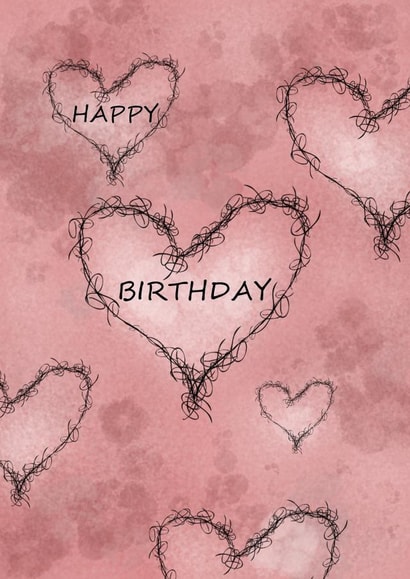 hearts sketchy Birthday Card 25926 created by andersonartstudio