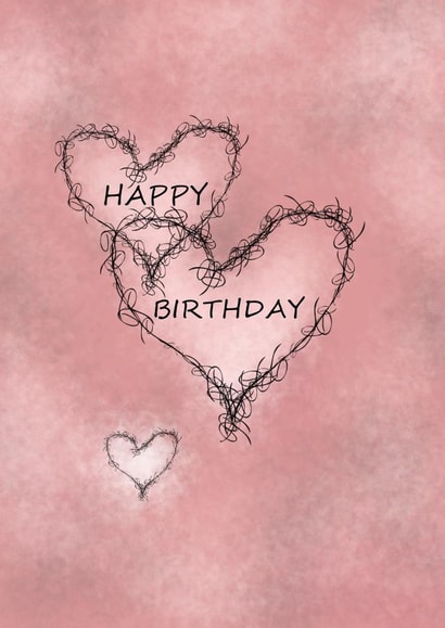 hearts pink Birthday Card 25927 created by andersonartstudio