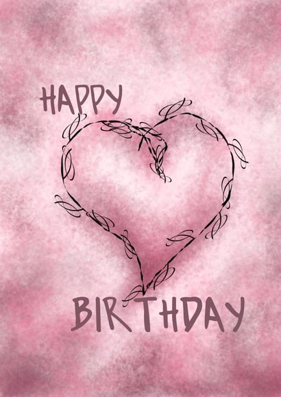 pink heart Birthday Card 25928 created by andersonartstudio