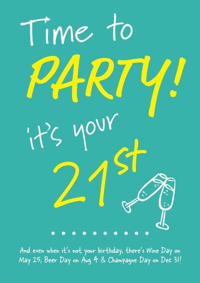 happy 21st Birthday Card 5001 created by Need A Holiday?