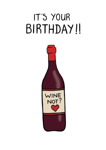 Birthday Wine Birthday Card 1089 created by Deirdre Spain