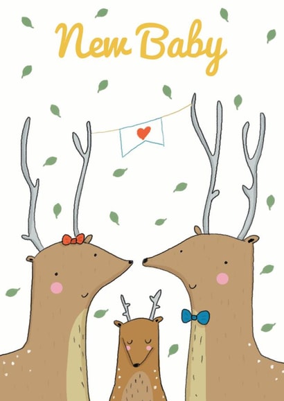 baby deer New Baby Card 5719 created by Louise Wright