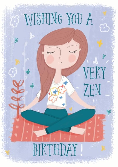 yoga zen Birthday Card 5722 created by Louise Wright