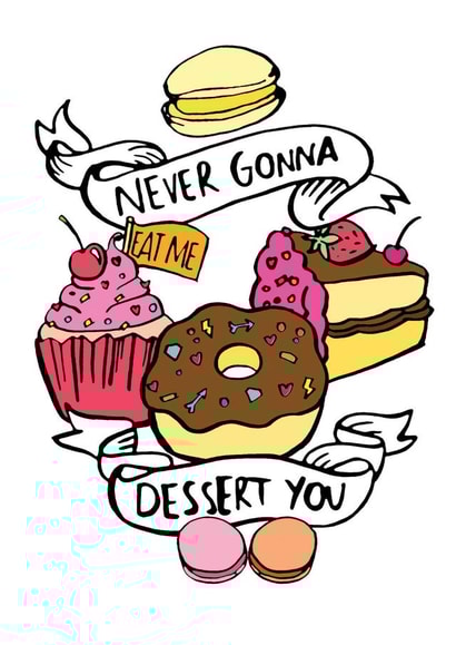 dessert cake Valentines Day Card 28175 created by Emily Hline Illustration