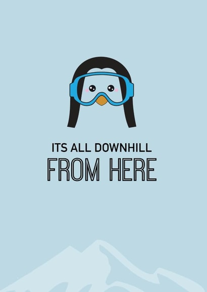 penguin snow Birthday Card 5884 created by Leanne Parkinson