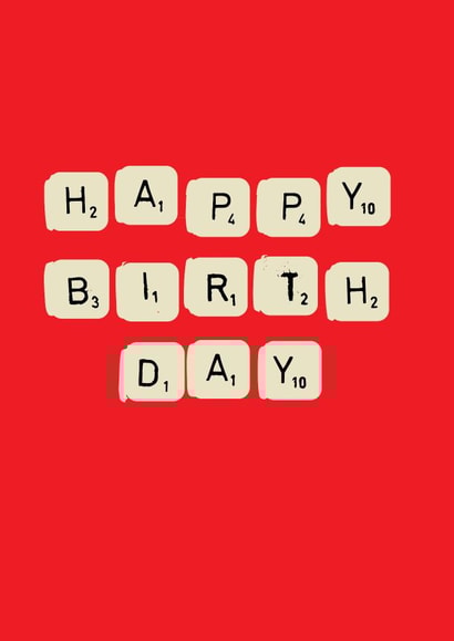 scrabble Typography Birthday Card 4210 created by Ilka Dickens