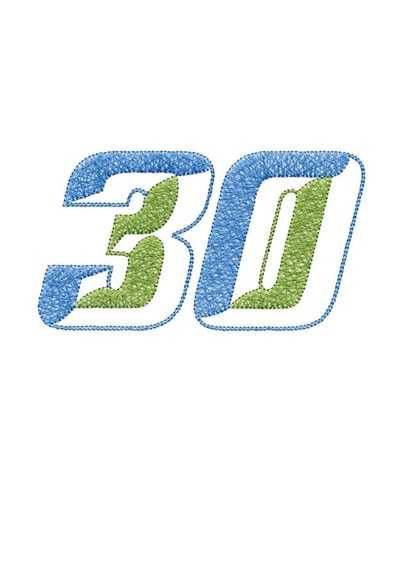 30 stitched Birthday Card 28159 created by Gellie Design