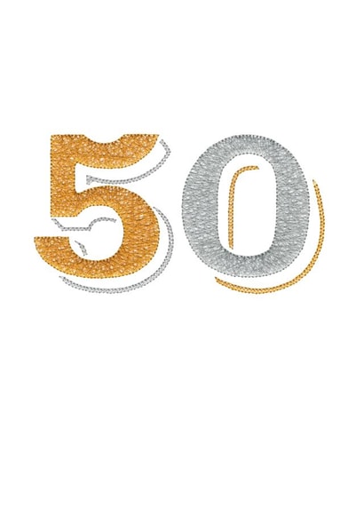 50 typography Birthday Card 28161 created by Gellie Design