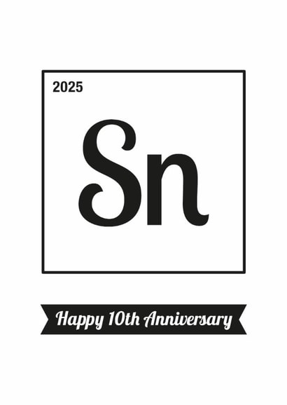 Geeky 10th Anniversary Card - Tin - 2025 - 10 years created by Cookie Design