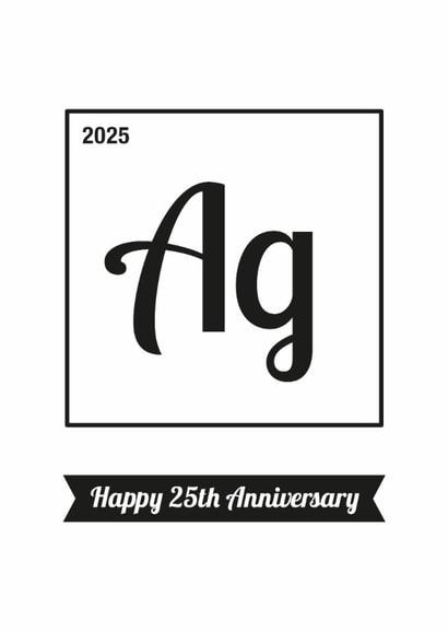 Geeky 25th Anniversary Card - Silver - 2025 created by Cookie Design