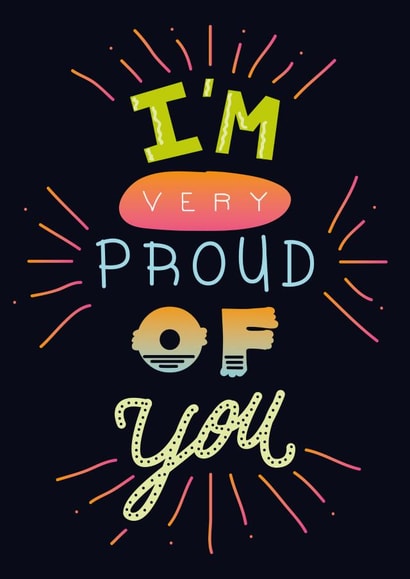 Proud neon Congratulations Card 1007 created by Omar Calvario